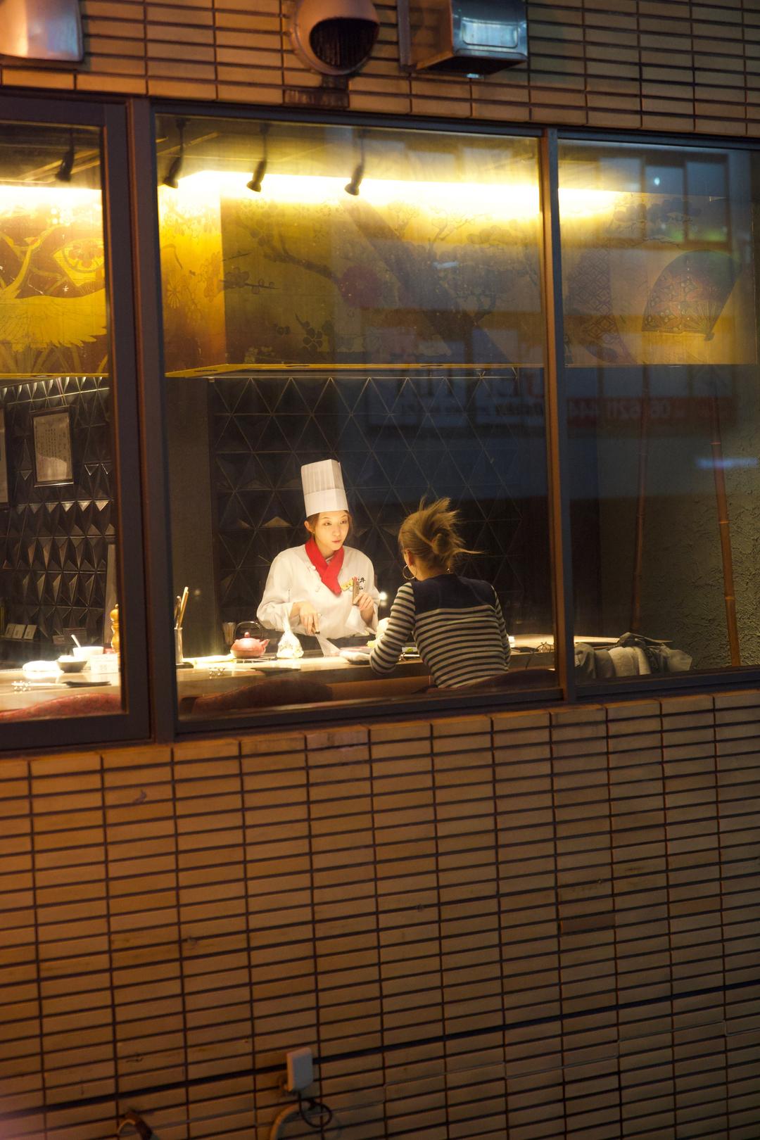 At the restaurant window – Osaka, Japan