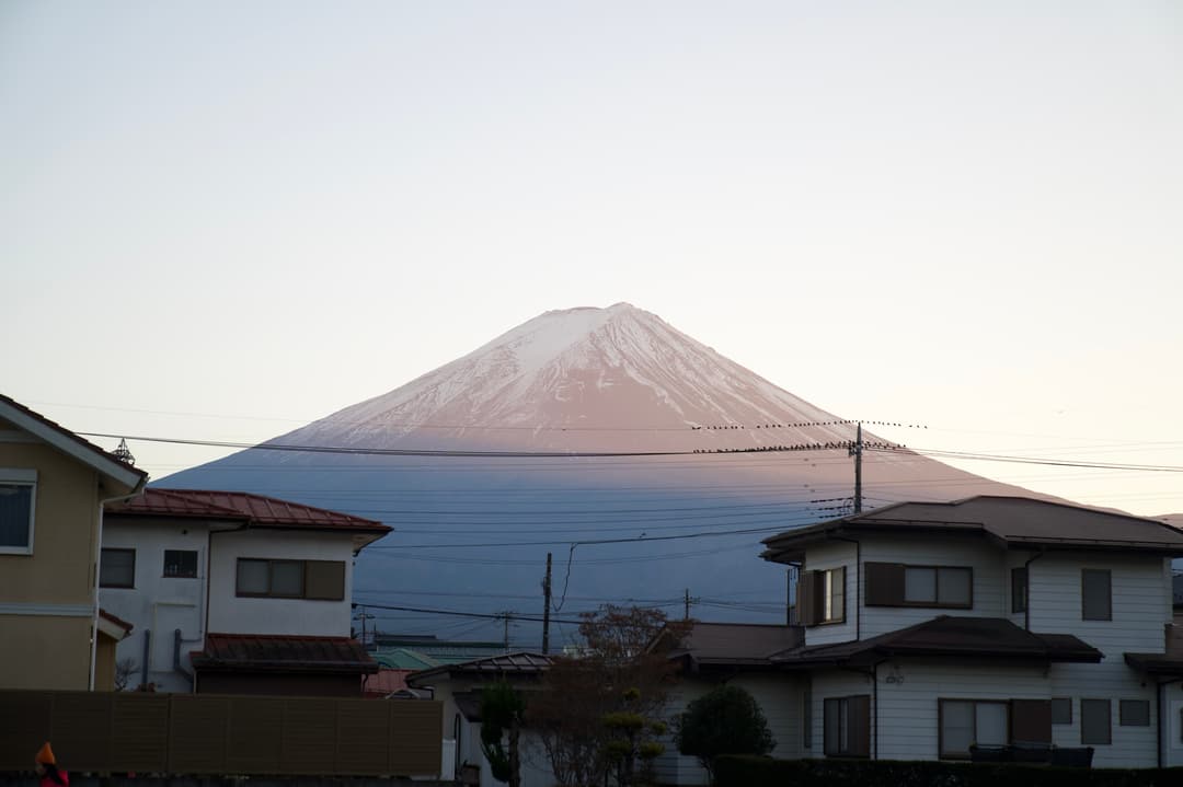 Fuji above the rooftops – Mount Fuji, Japan