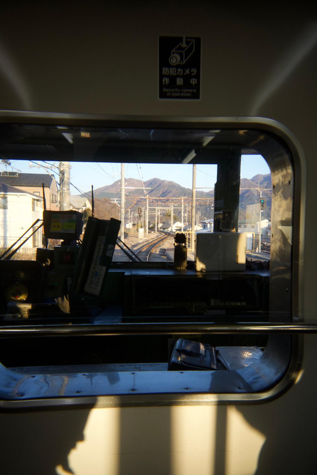View through the train cab – Mount Fuji, Japan